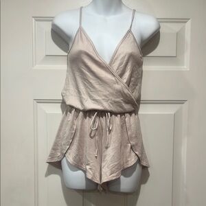 Sand colored Wrap Romper